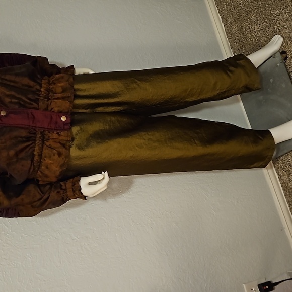 VTG COLIN 1980s Metallic Floral Swisher Windbreaker Jogger Suit - Picture 5 of 12
